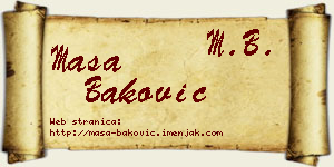 Maša Baković vizit kartica